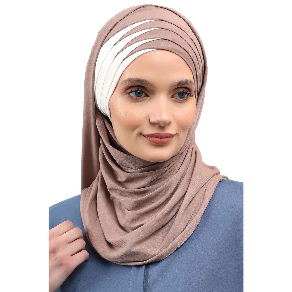 6495 Hijab Muslim Scarves %100 Cotton Presewn Jersey Shawl Turban